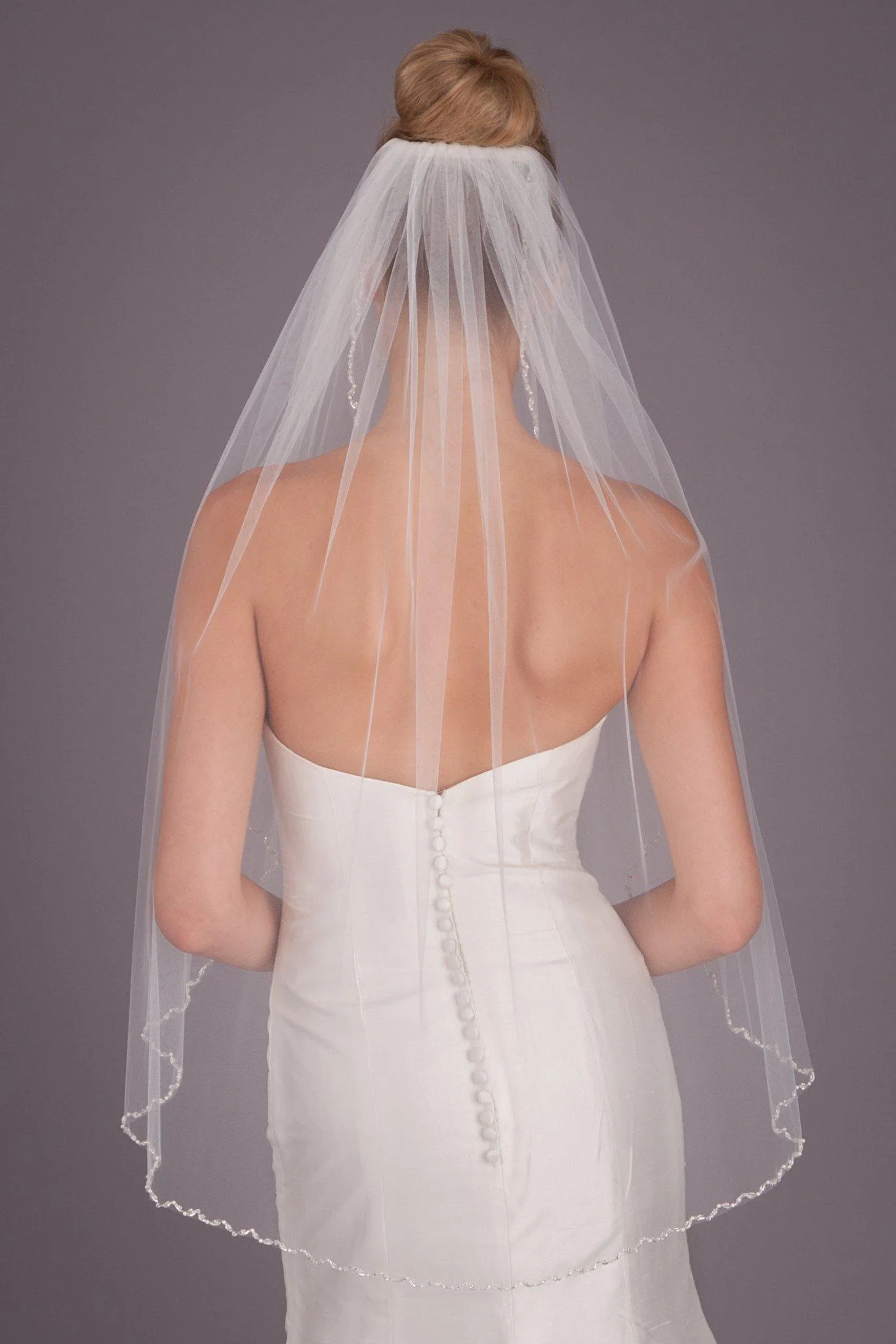 Aria Pearl and Crystal Beaded Veil - Image 3