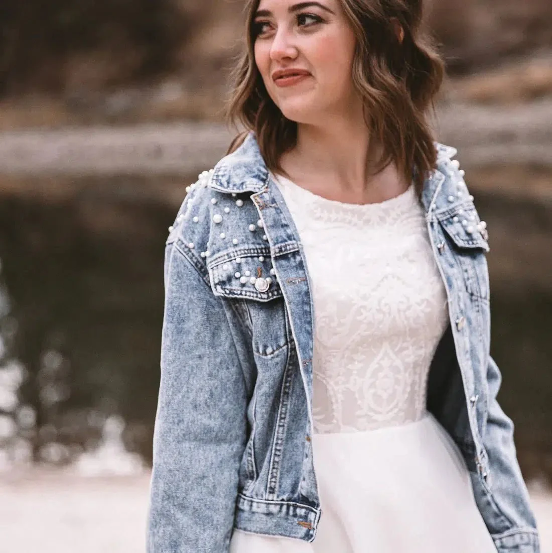 Classic Pearl Studded Jacket - Image 3