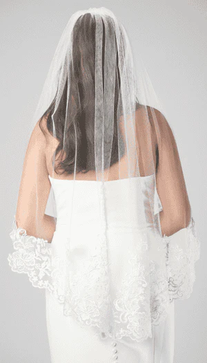 Edith Scalloped Lace Edge Veil - Image 2
