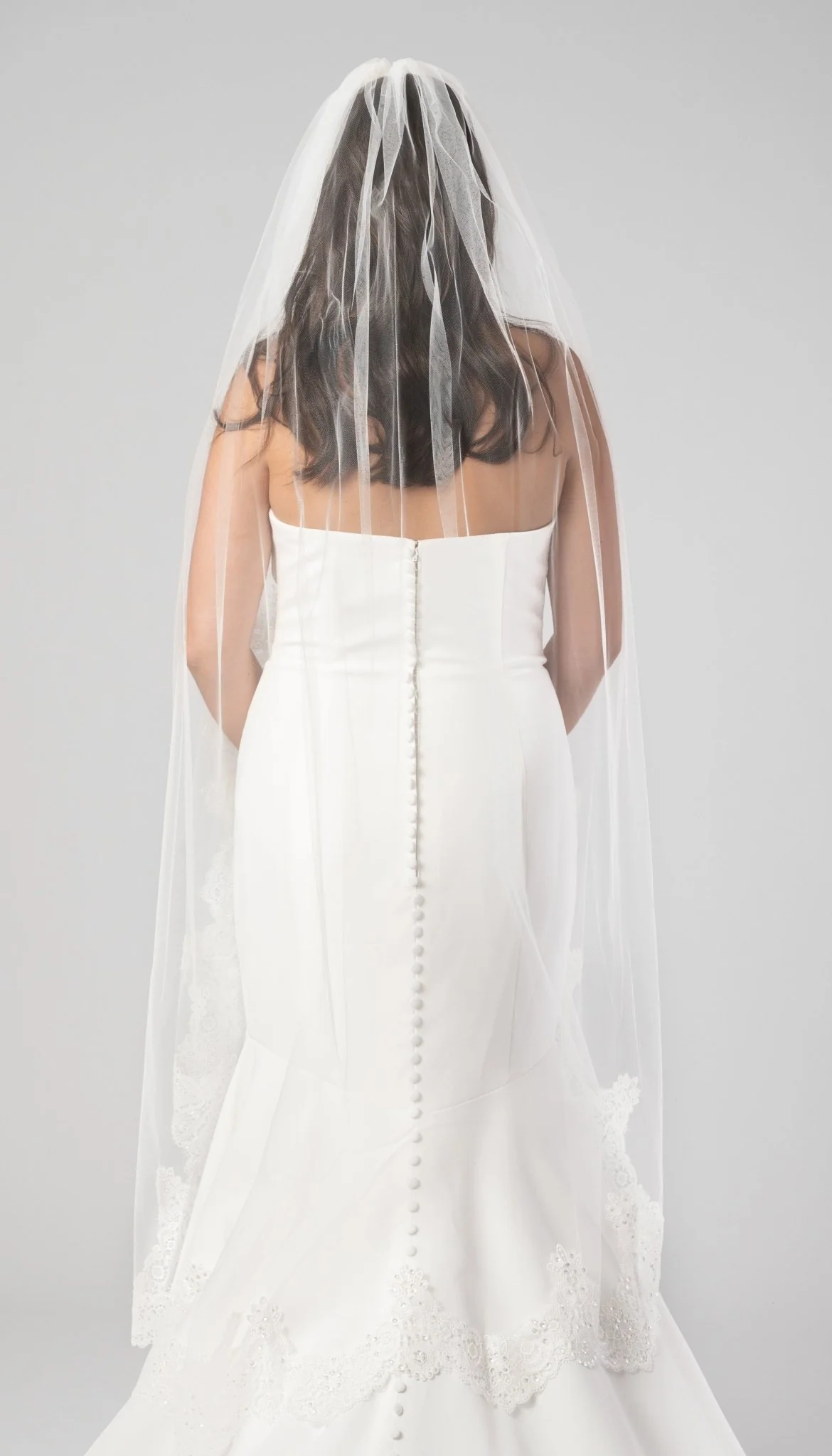 Erica Crochet Lace and Sequin Edge Veil - Image 2