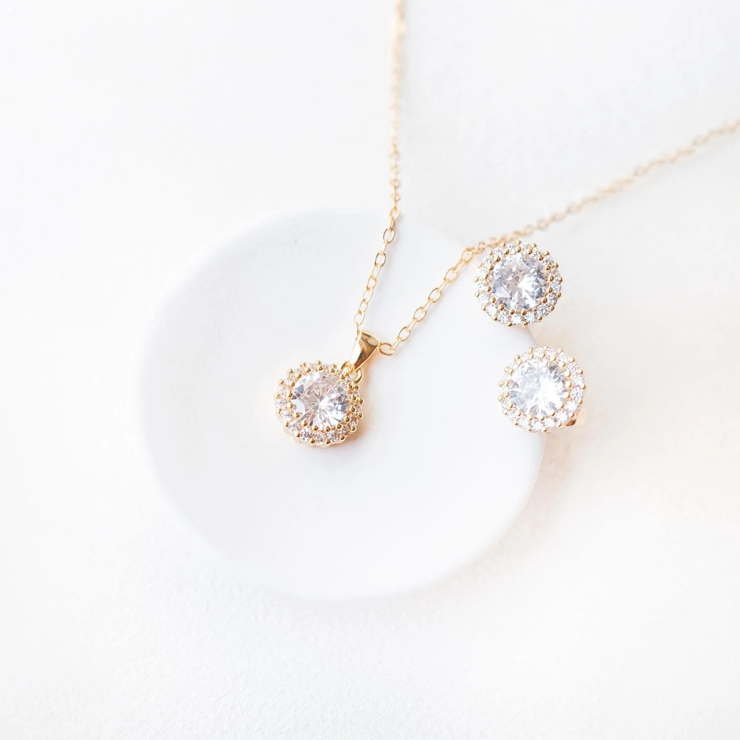 Gold Halo Earrings - Image 2