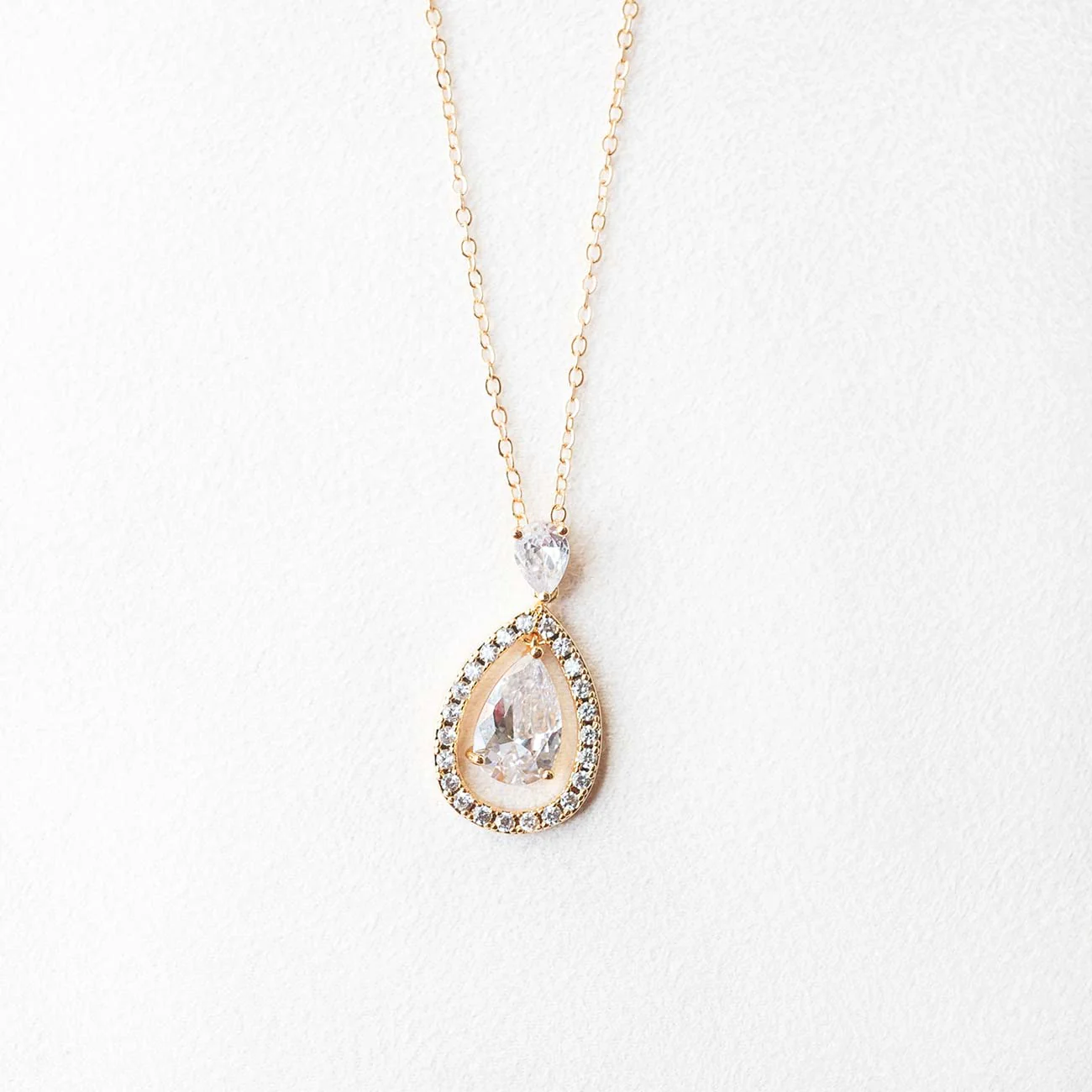 Gold Teardrop Necklace - Image 2