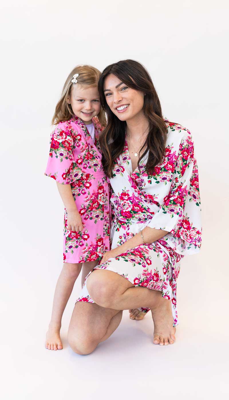 Junior Bridesmaid Floral Robes - Image 2