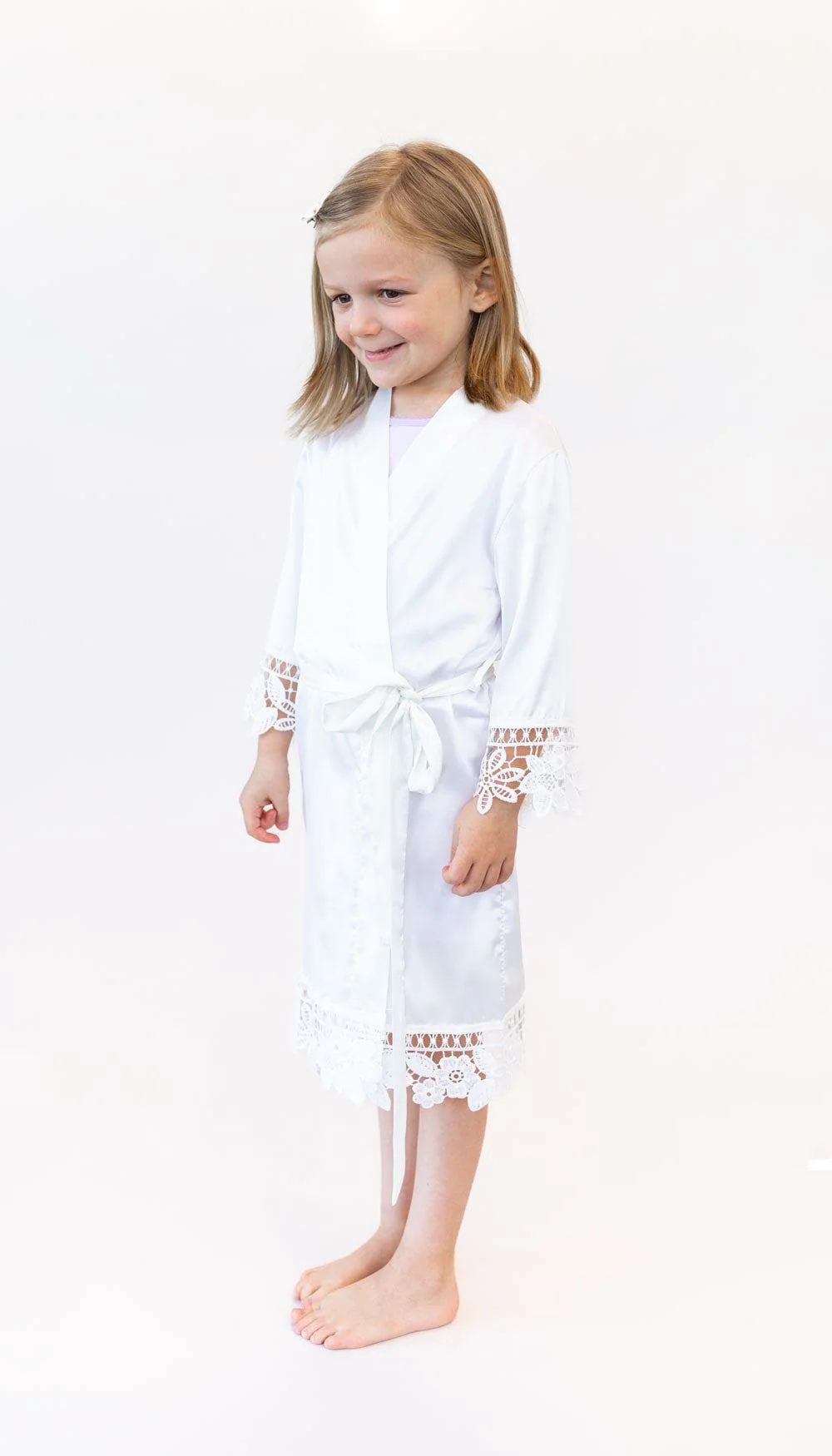 Junior Bridesmaid Satin and Lace Robes - Image 3