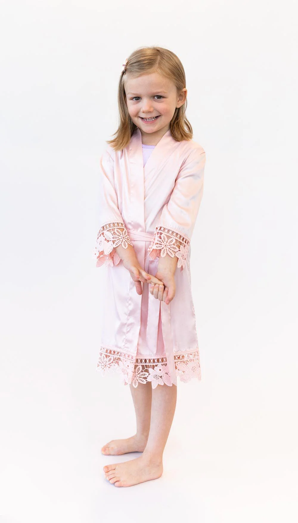 Junior Bridesmaid Satin and Lace Robes - Image 5