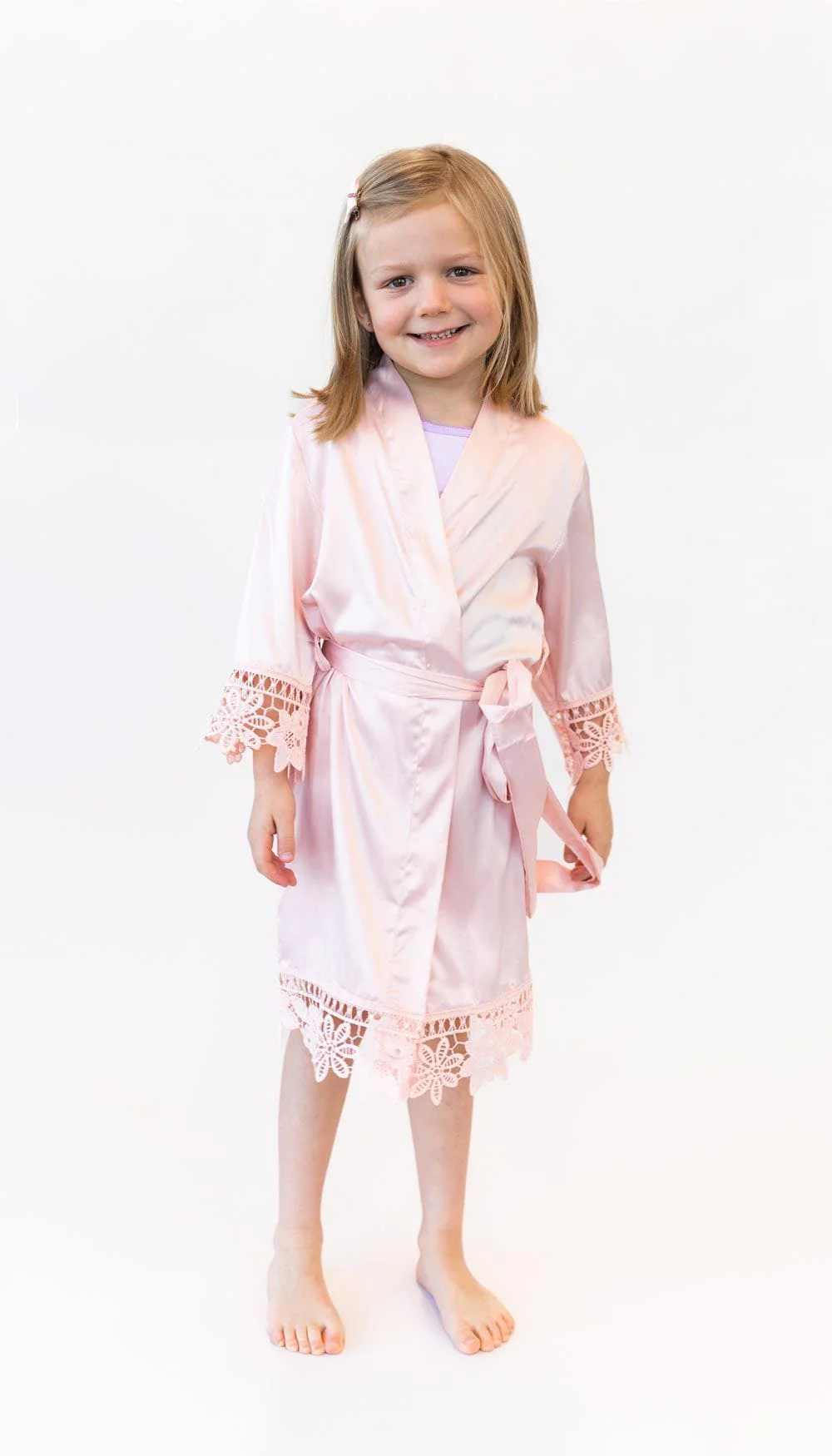 Junior Bridesmaid Satin and Lace Robes - Image 6
