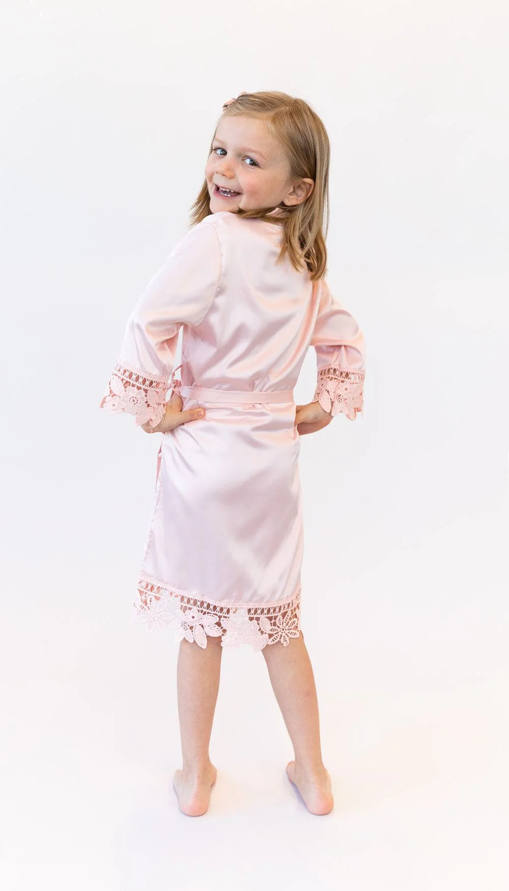 Junior Bridesmaid Satin and Lace Robes - Image 7