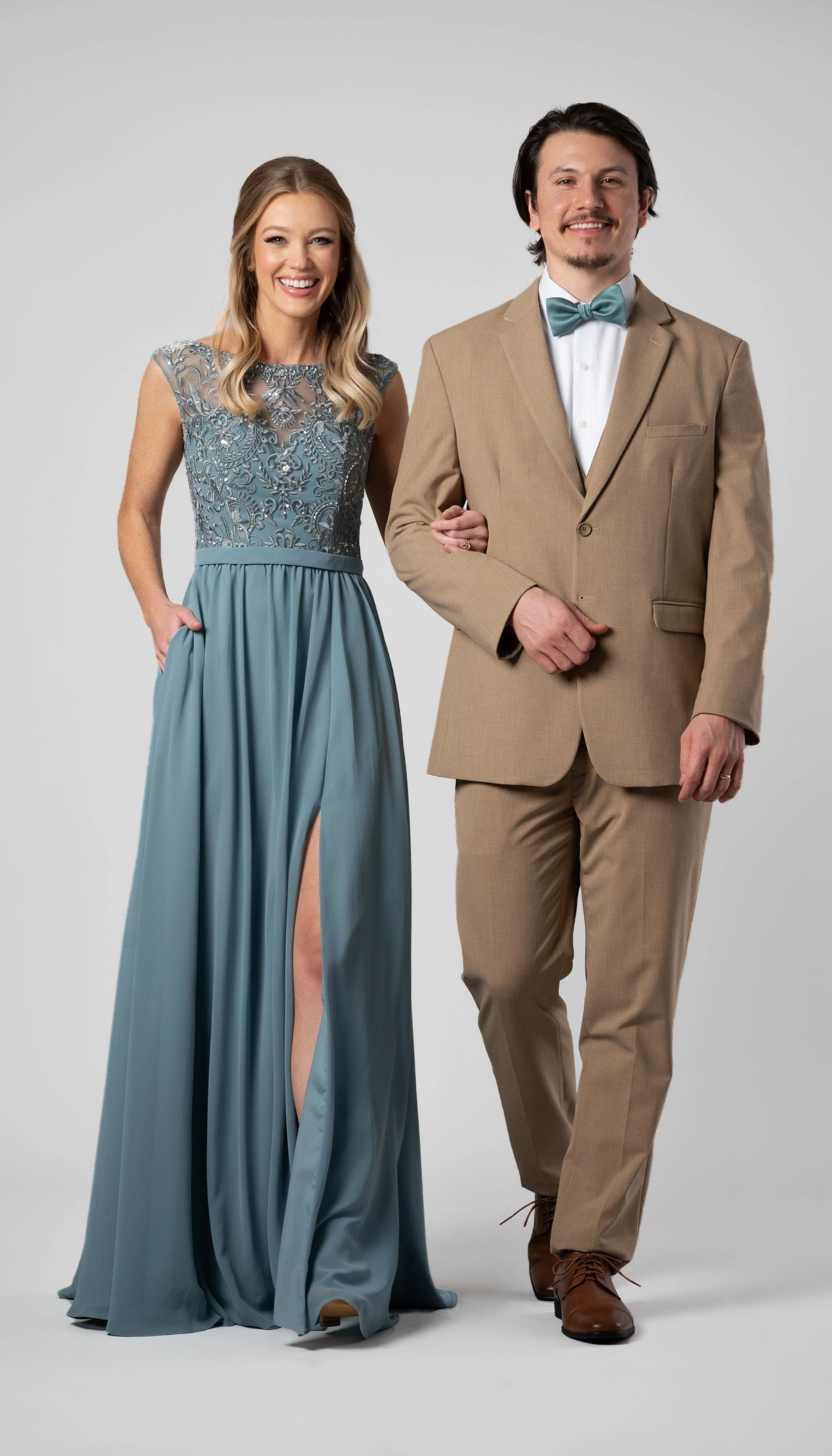 Trim Fit 3 Piece Suit Camel - Image 6