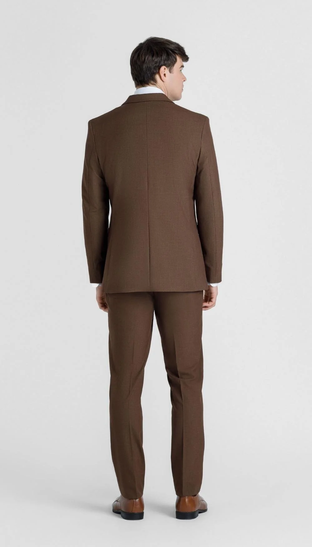 Trim Fit 2 Piece Suit Cocoa - Image 4