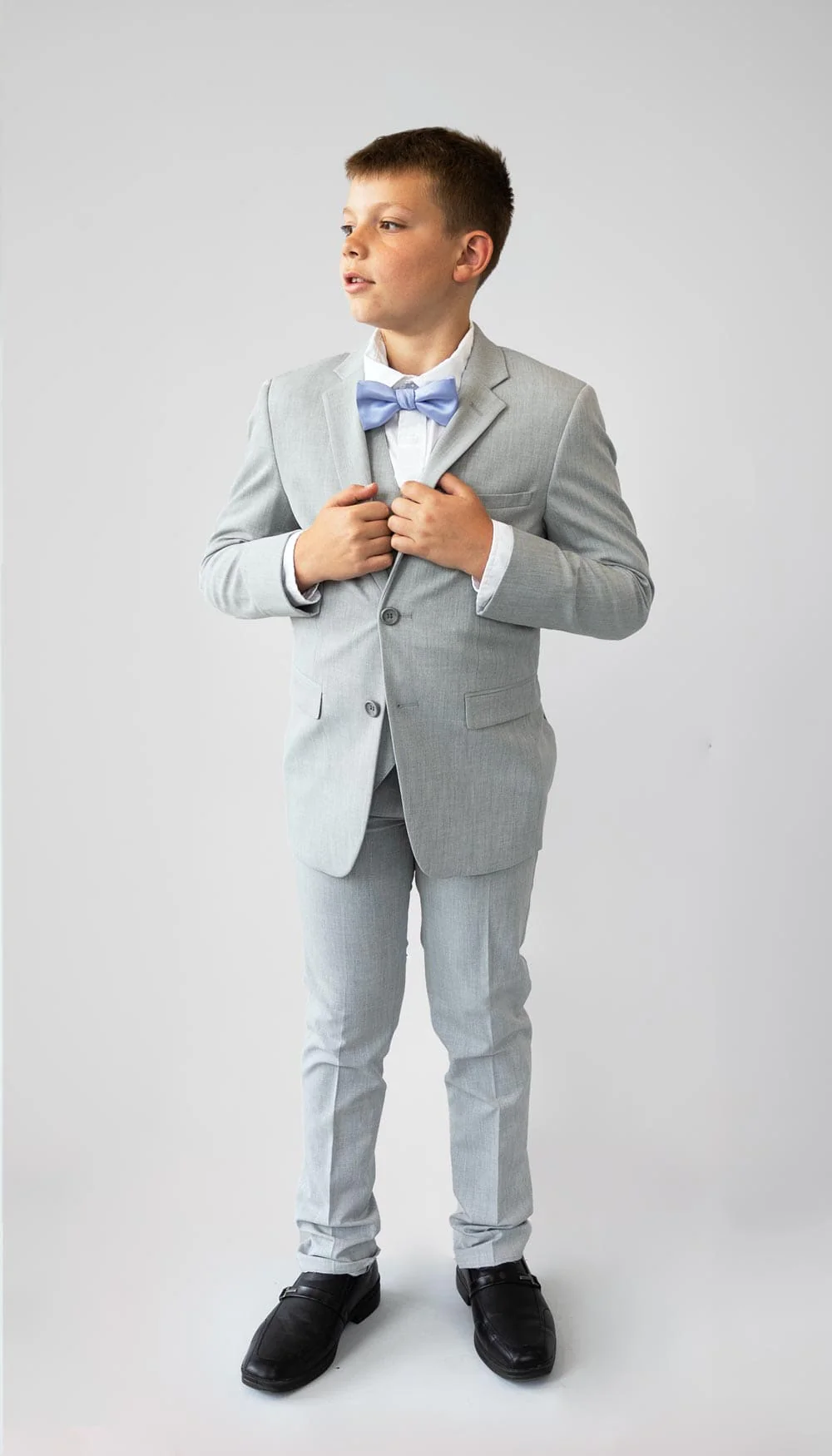 Trim Fit 3 Piece Suit Light Grey - Image 7