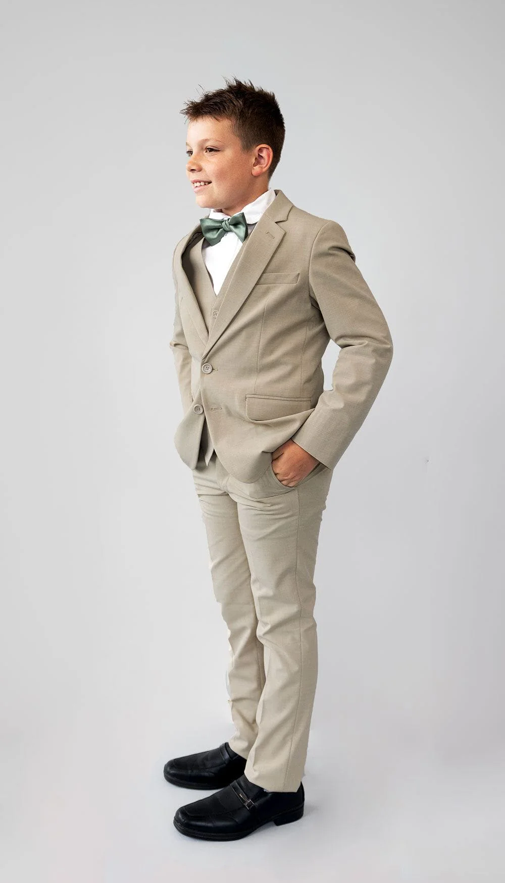 Trim Fit 3 Piece Suit Tan - Image 8