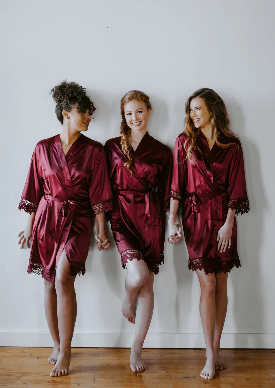 Satin and Lace Bridal and Bridesmaid Robes - Image 18