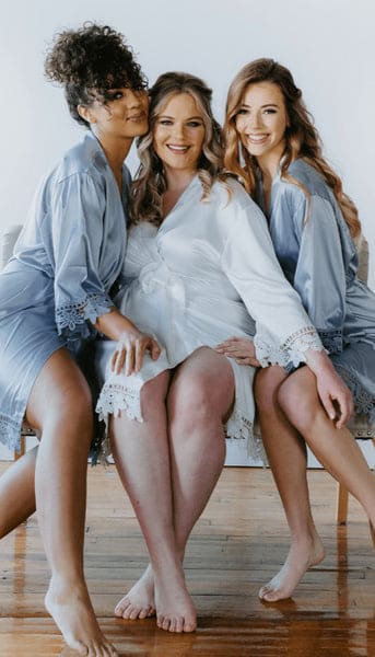 Satin and Lace Bridal and Bridesmaid Robes - Image 2