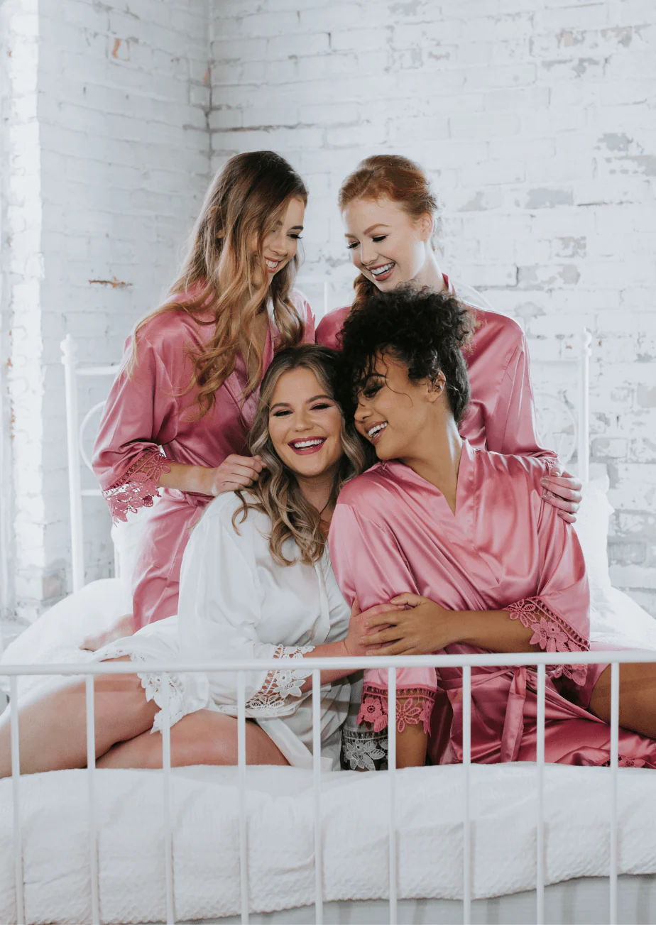 Satin and Lace Bridal and Bridesmaid Robes - Image 25