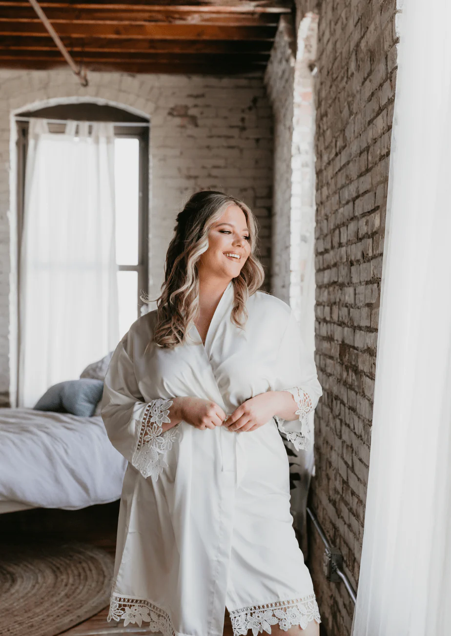 Satin and Lace Bridal and Bridesmaid Robes - Image 37