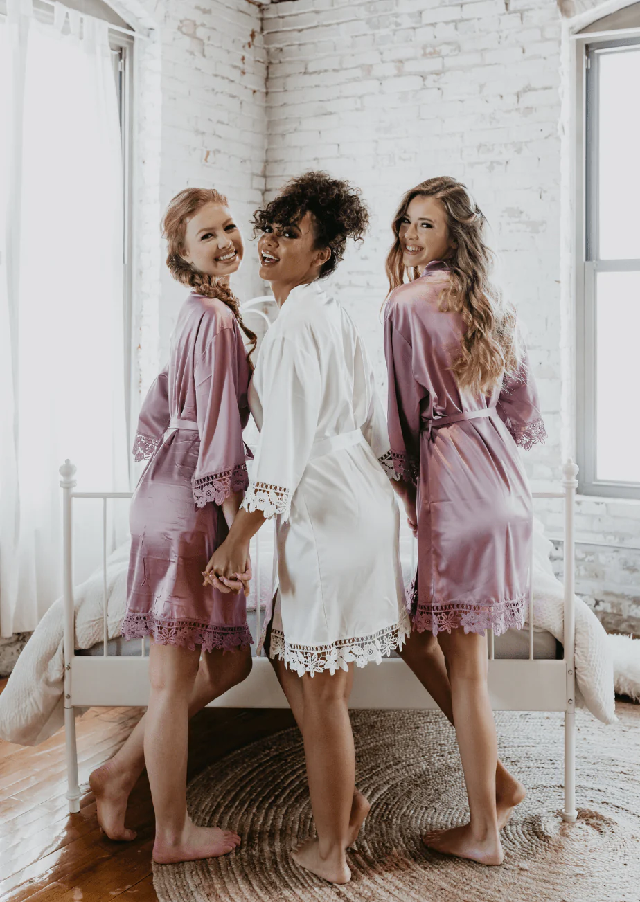 Satin and Lace Bridal and Bridesmaid Robes - Image 42