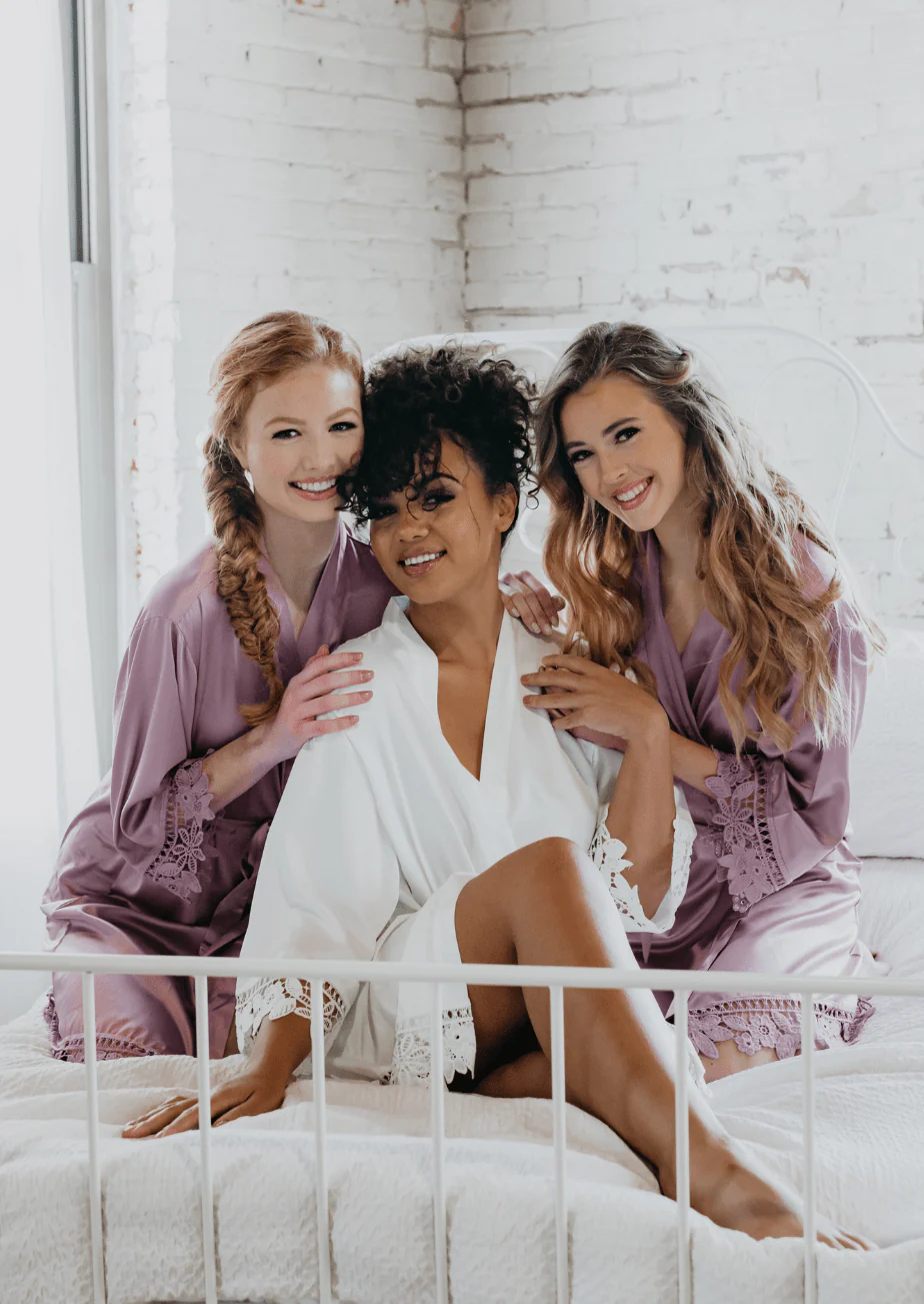 Satin and Lace Bridal and Bridesmaid Robes - Image 43