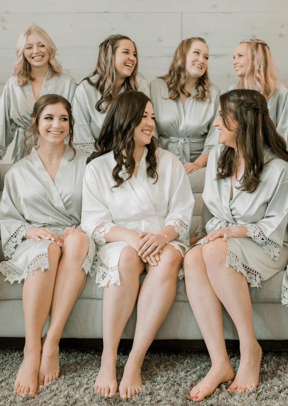 Satin and Lace Bridal and Bridesmaid Robes - Image 8