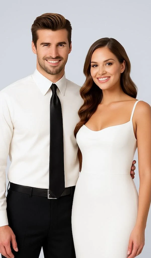 Diamond White Suit Shirt - Image 3