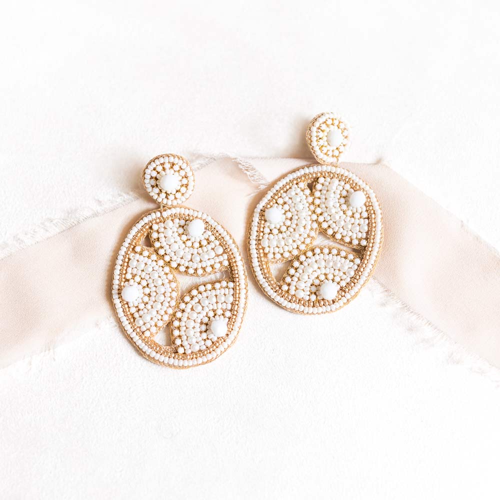 Multi Beaded Statement Earrings - Image 2