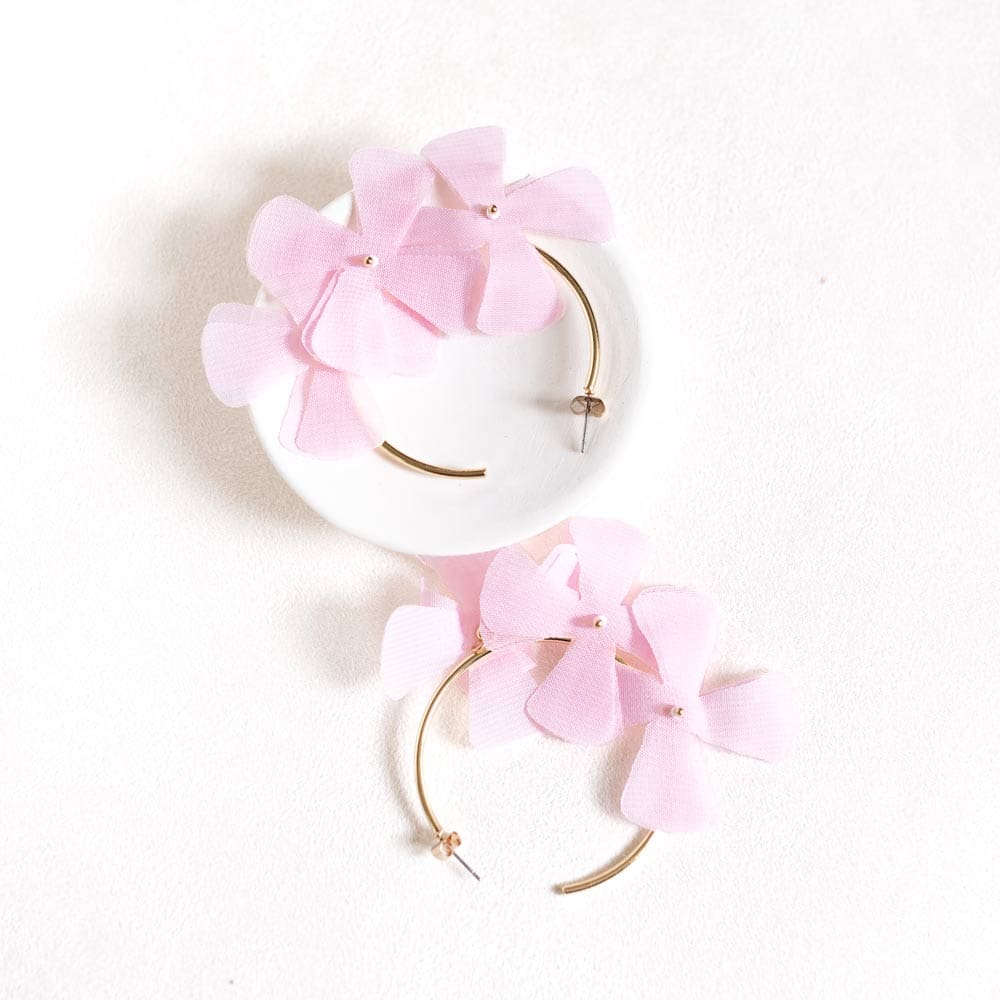 Pink Flower Earrings - Image 2