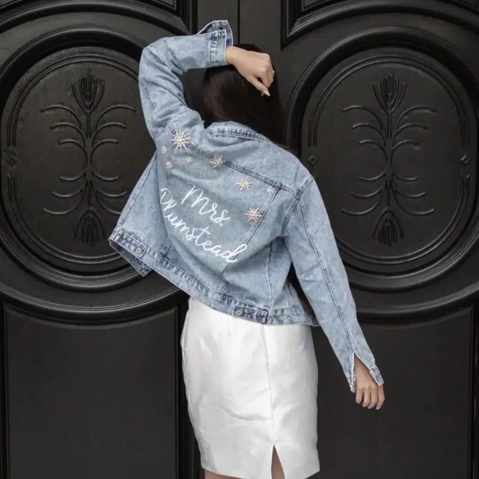 Star Struck Denim Jacket for Bride - Image 2