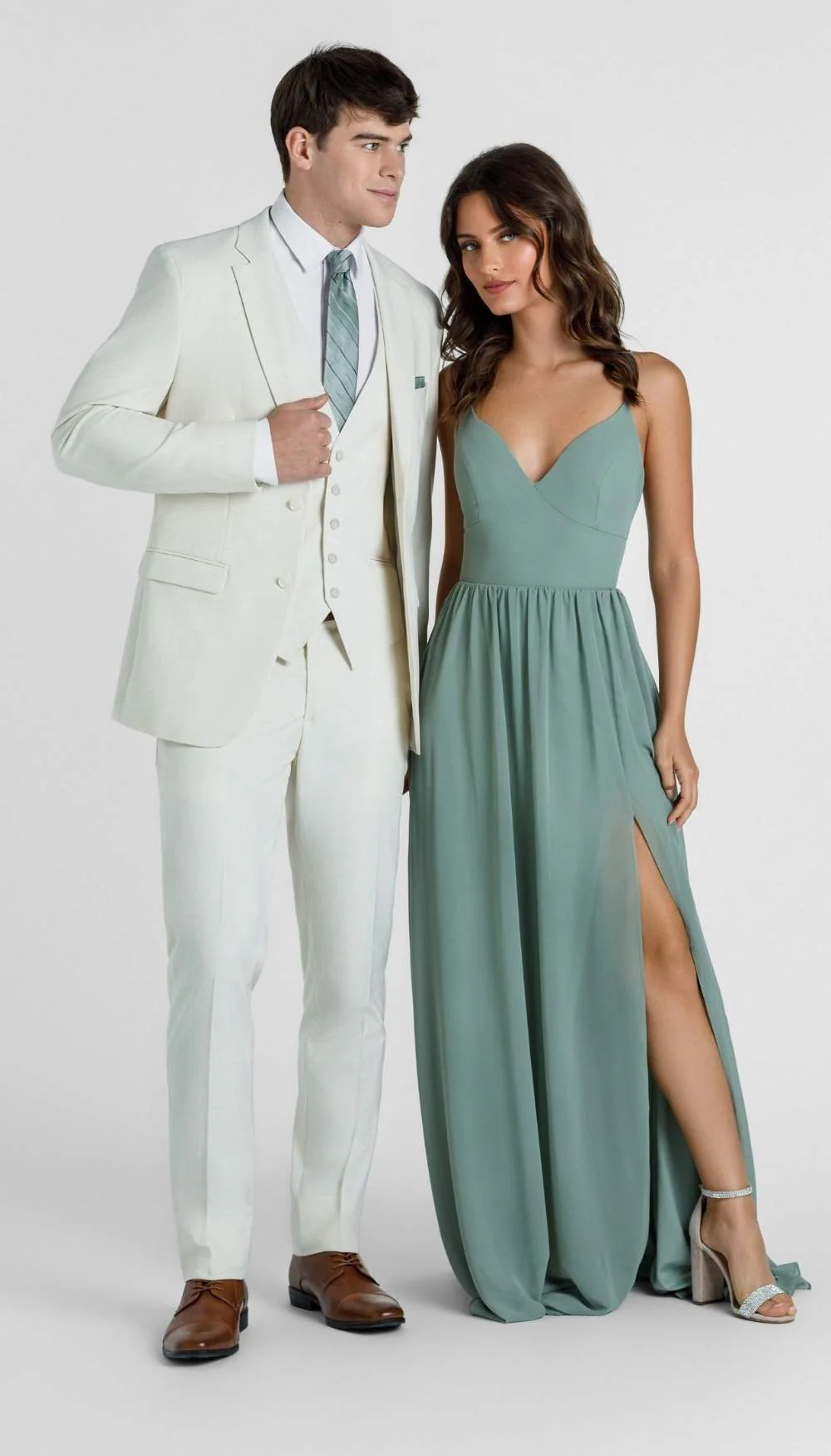 Trim Fit 2 Piece Suit Creme - Image 2