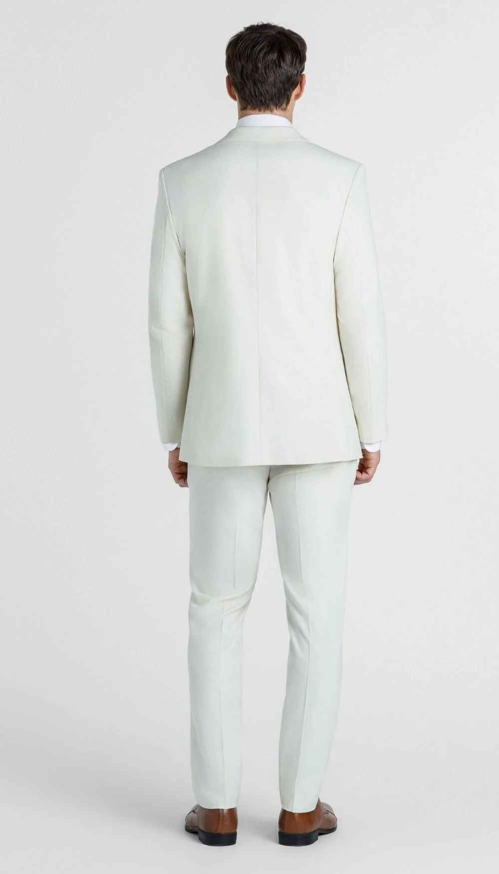 Trim Fit 2 Piece Suit Creme - Image 4