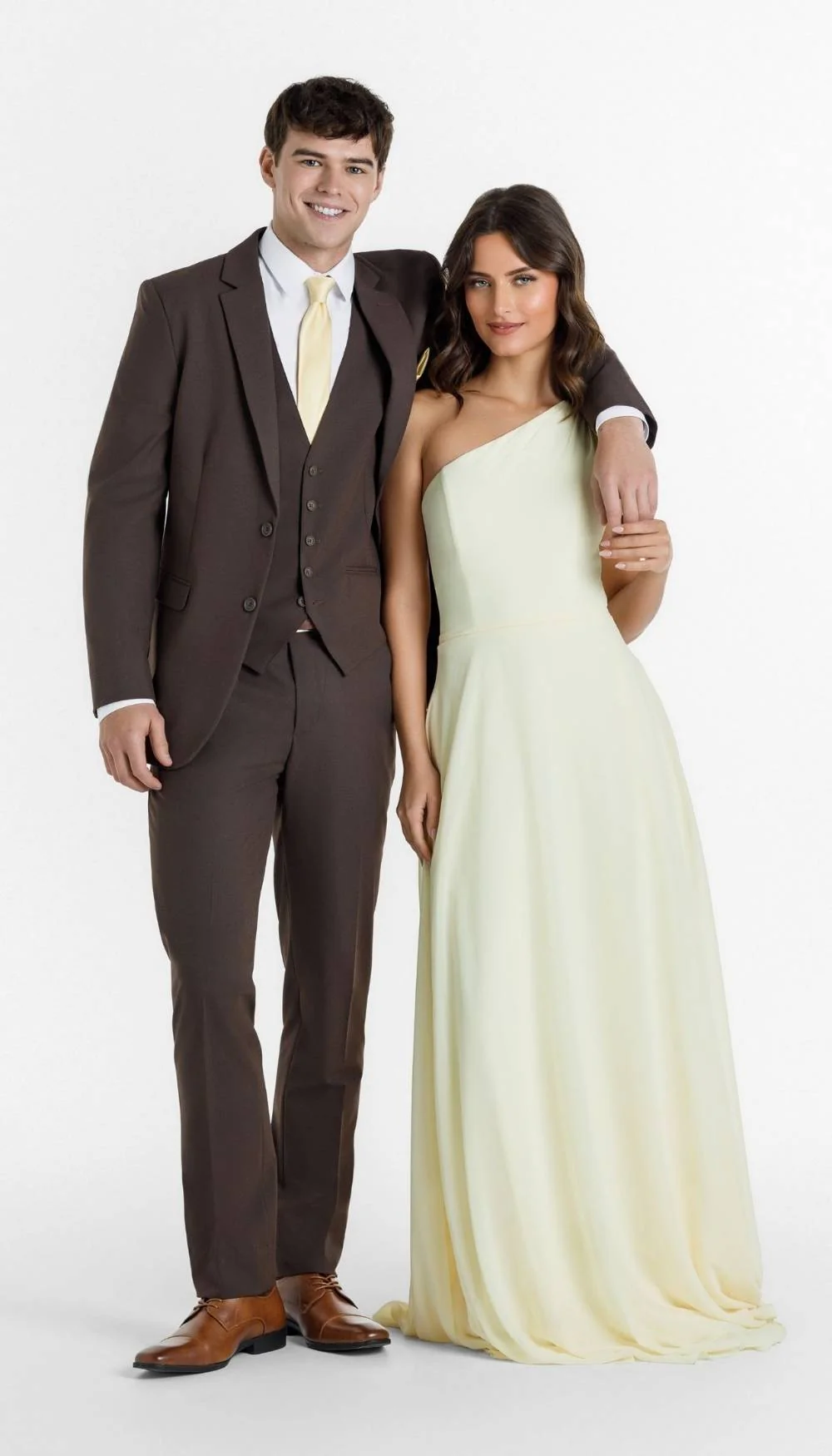Trim Fit 3 Piece Suit Chocolate - Image 2