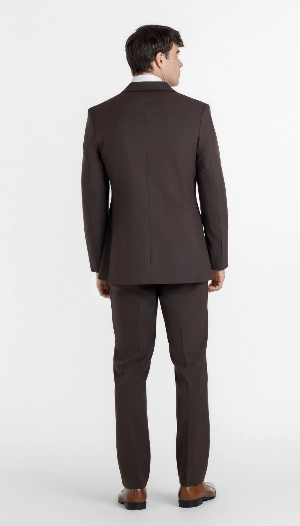 Trim Fit 3 Piece Suit Chocolate - Image 4