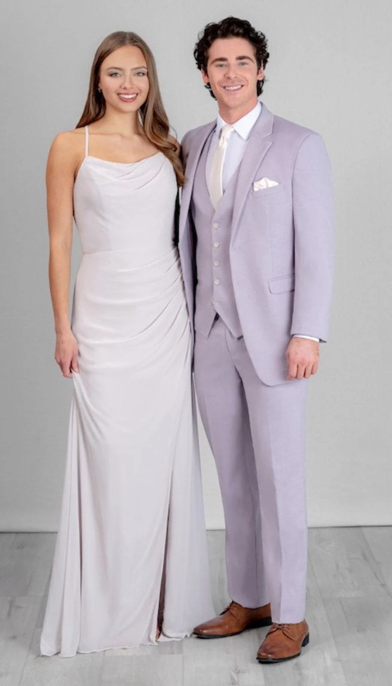 Trim Fit 3 Piece Suit Lavender - Image 7