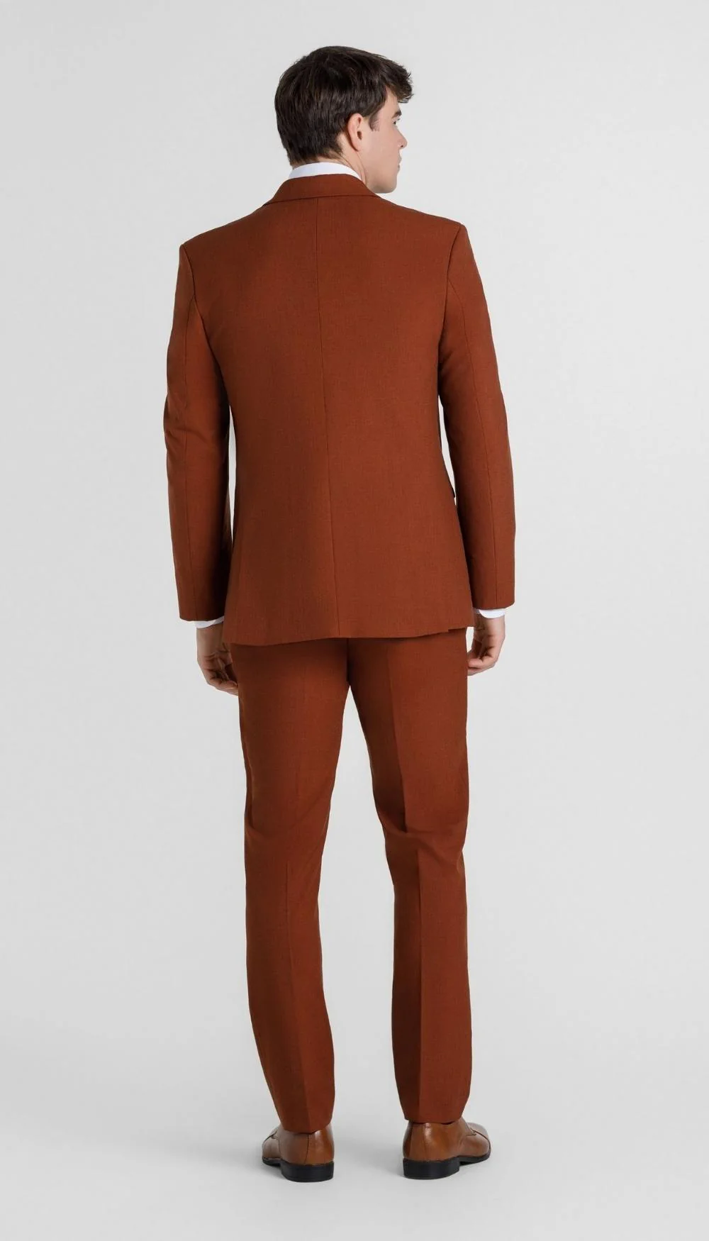 Trim Fit 3 Piece Suit Rust - Image 4