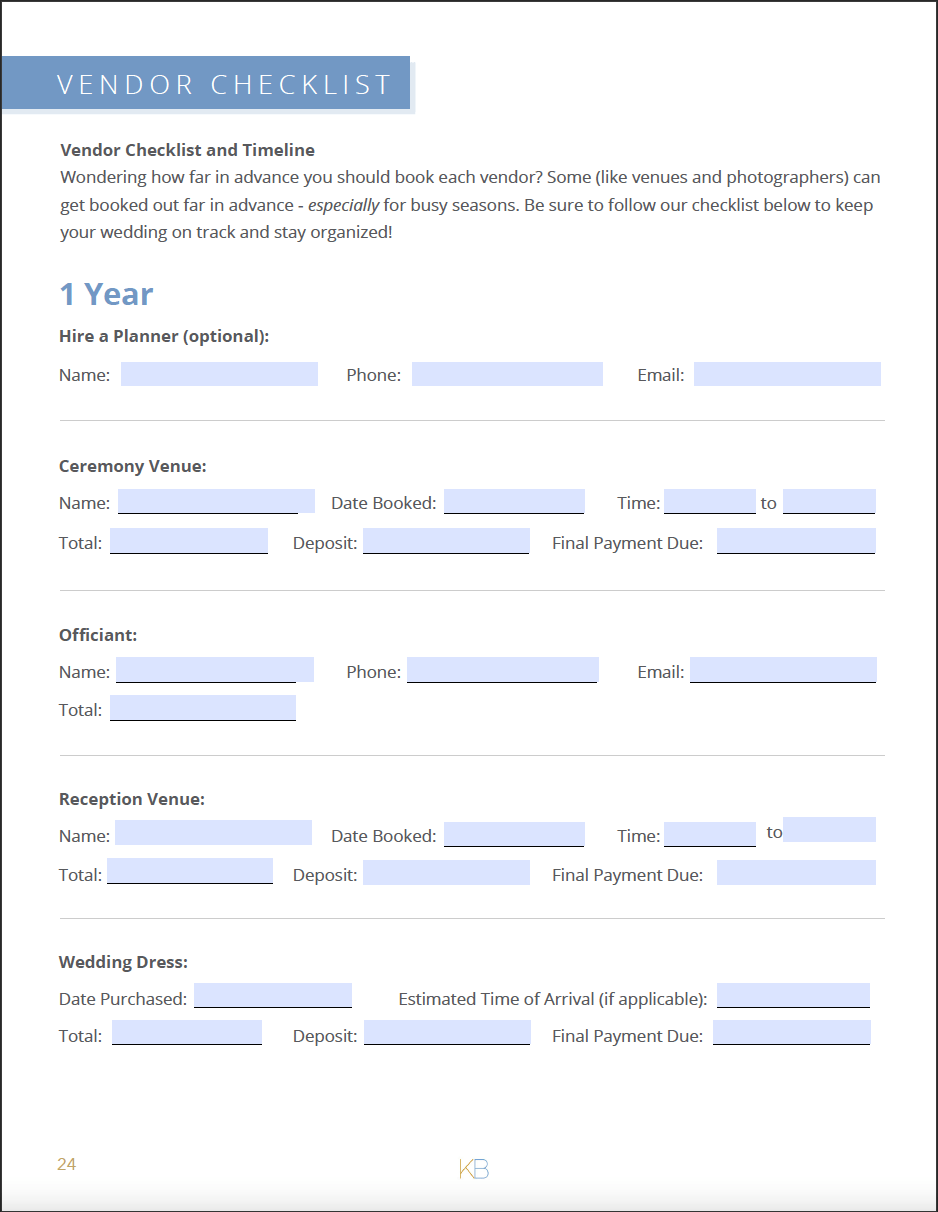 Wedding Planning Book & Checklist - Image 6